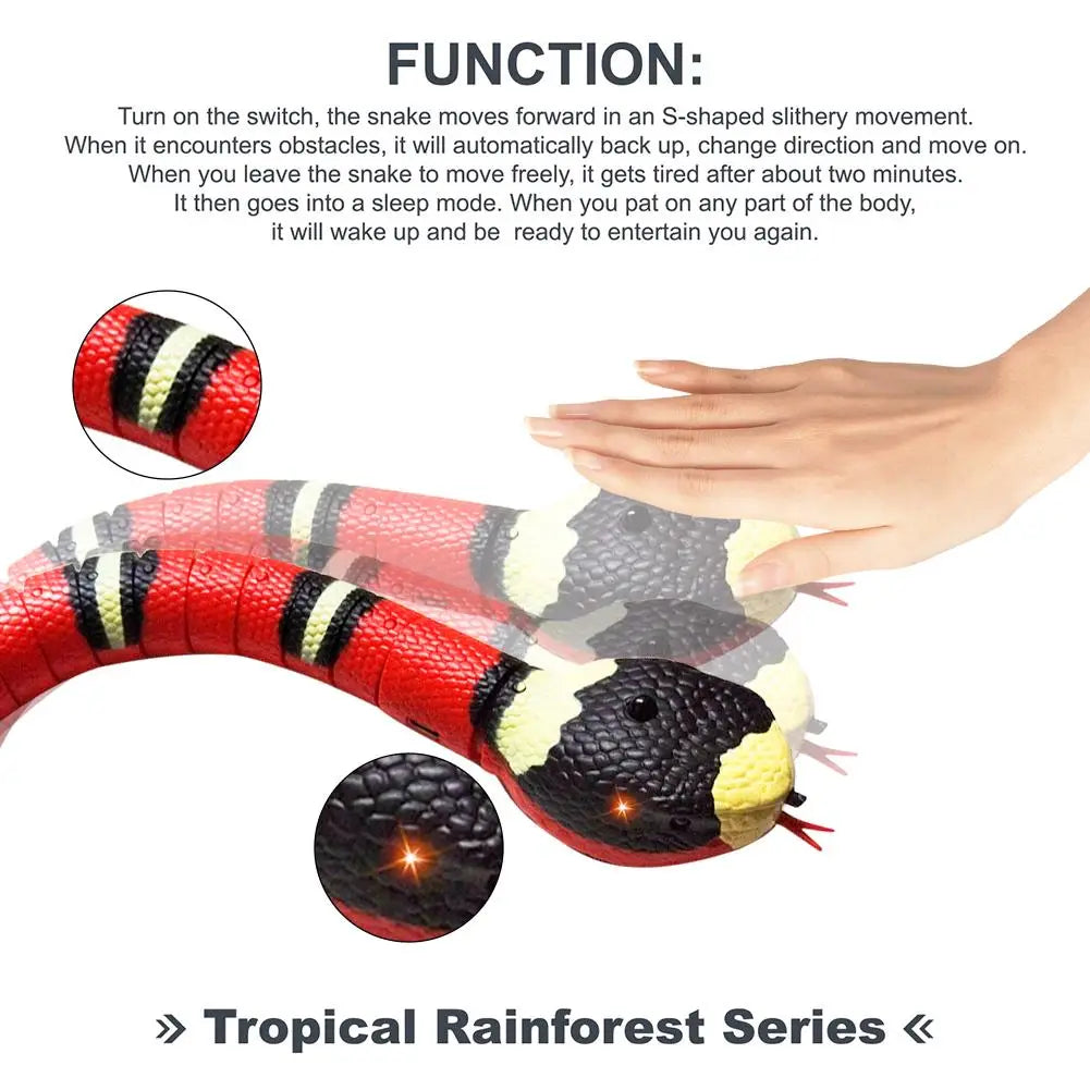 Smart Sensing Interactive Cat Toys Automatic Eletronic Snake Cat Teasering Play USB Rechargeable Kitten Toys For Cats Dogs Pet