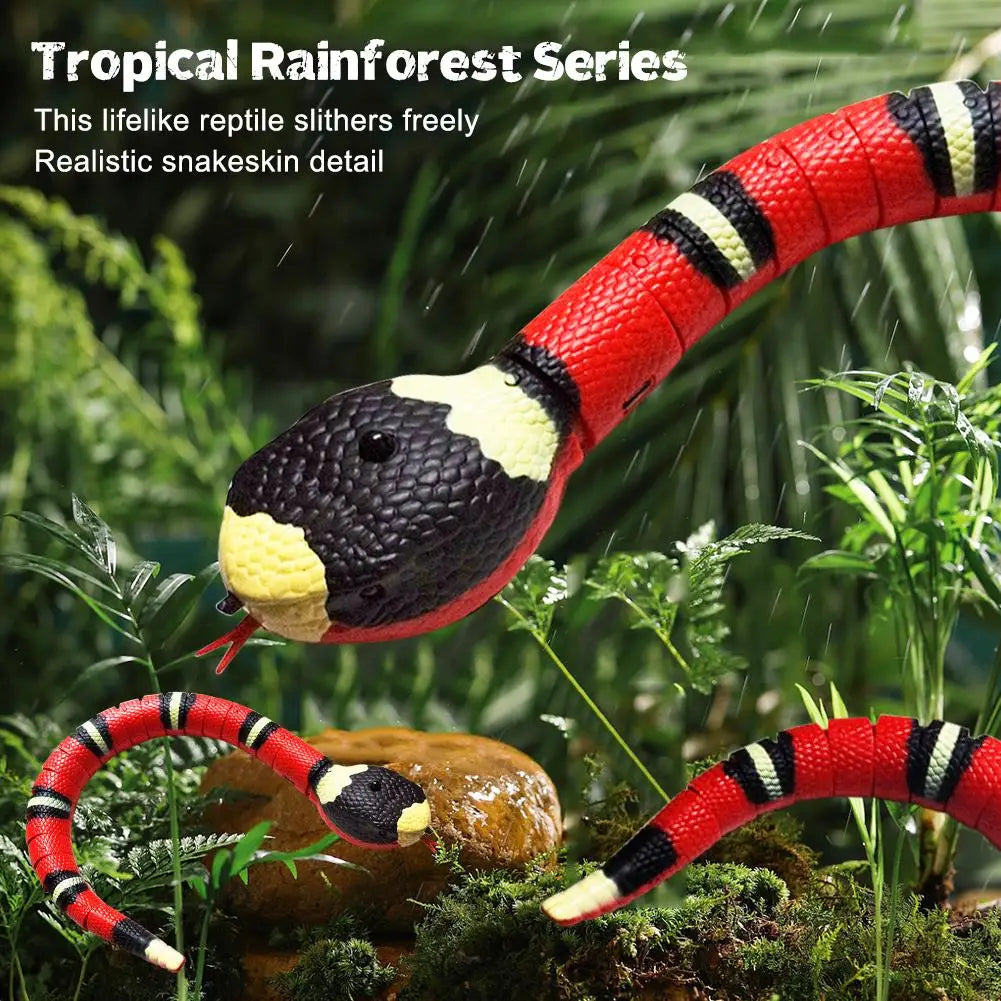 Smart Sensing Interactive Cat Toys Automatic Eletronic Snake Cat Teasering Play USB Rechargeable Kitten Toys For Cats Dogs Pet